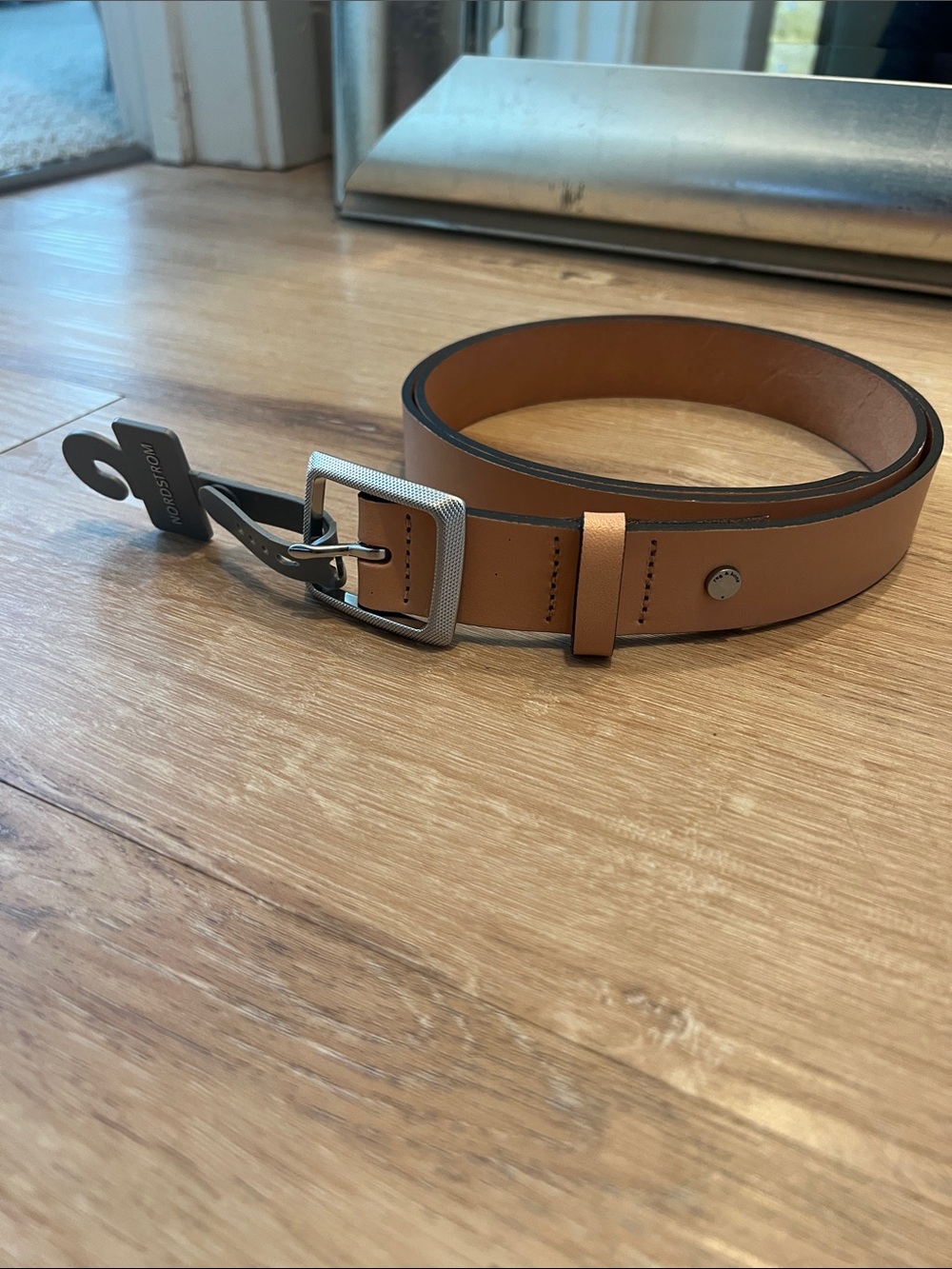 rag & bone Leather Boyfriend Belt, Caramel, Large - Picture 2 of 8